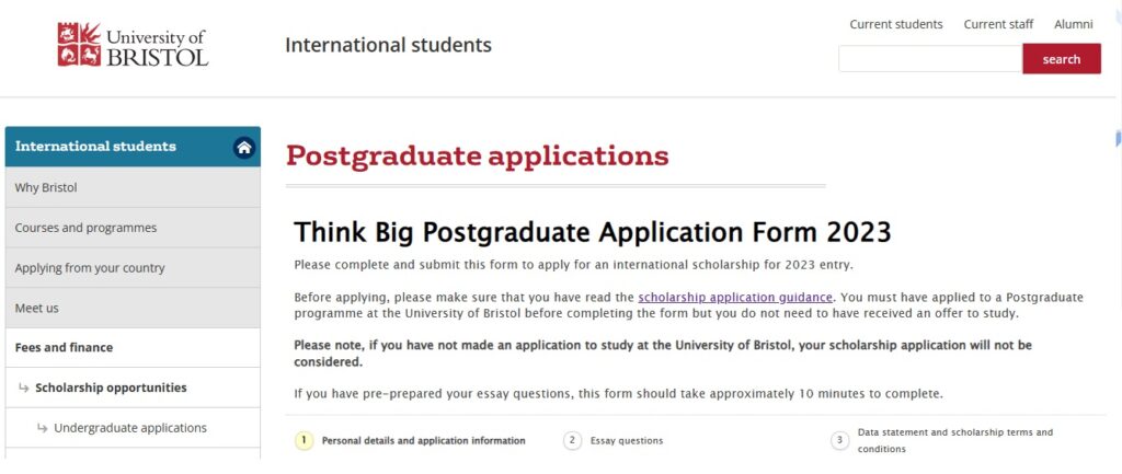 2023 Think Big postgraduate award